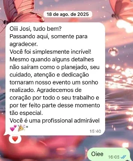 Depoimento real de cliente após casamento acompanhado por Joseane
